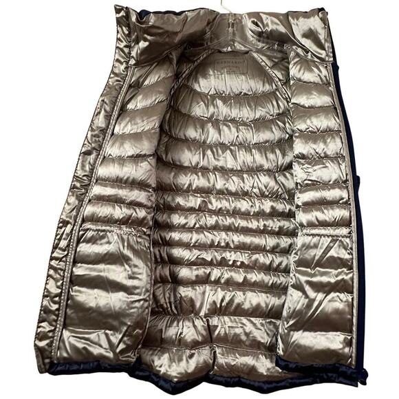 Bernardo Vest Women's Sz S Navy Metallic Goose Down Puffer Zip Athleisure Gorp - Picture 2 of 12